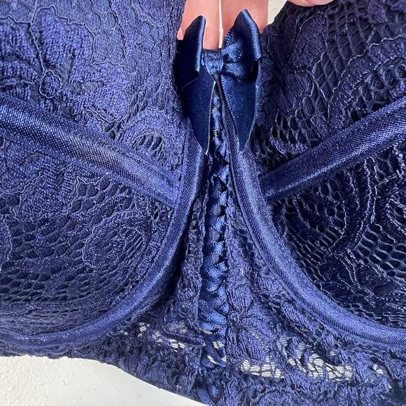 Adore Me 44DD Bra Azura Contour Longline Contour Balconette Underwire Navy Blue - Picture 4 of 16